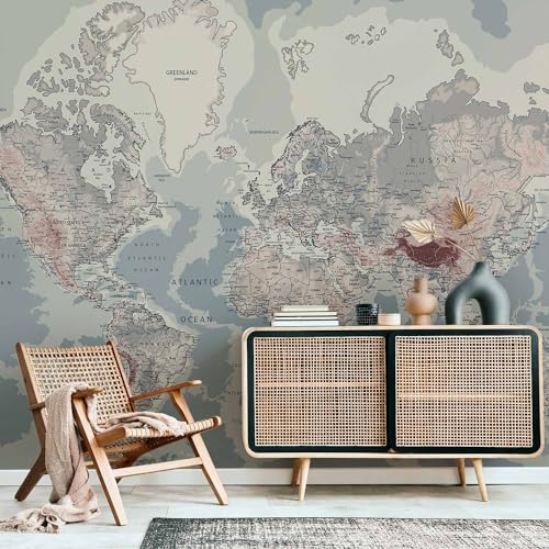 Wall Mural World Map 98x69 in (47.14 Sq Ft)