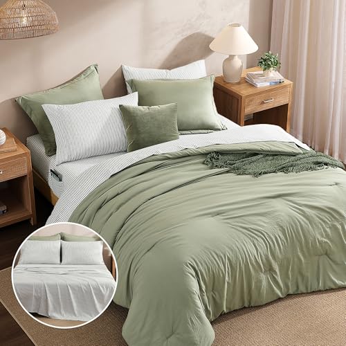California King Comforter Set 7 Pieces Soft Bed in a Bag King Bedding Set