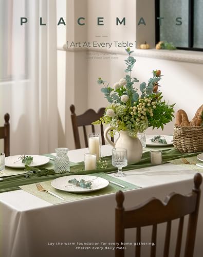 Gradient Green Woven Placemats Set of 24 (24 Count)