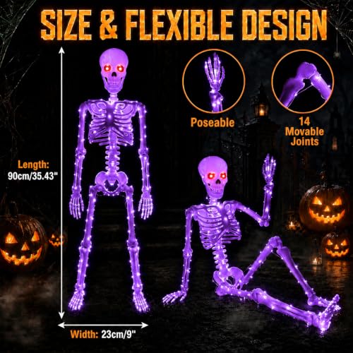 Halloween Decorations Outdoor Skeletons Set (Purple)