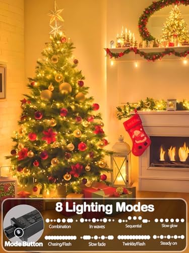 2 Pack Extendable Christmas String Lights Indoor Outdoor 200 LED Warm White