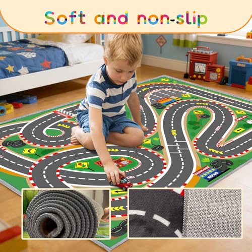 Kids Rug Playmat City Life Playroom Rug Activity Mat for Kids Toy Car Kids Carpet for Playroom Living Room (16.27 Sq Ft)
