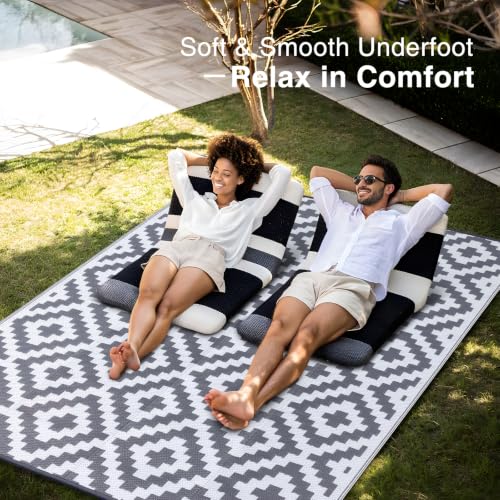 Outdoor Rug 8x10 ft Waterproof Reversible Mat