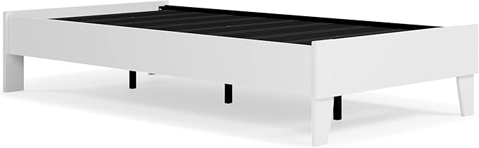 Signature Design by Ashley Piperton Modern Casual Youth Platform Bed Frame, Twin, White