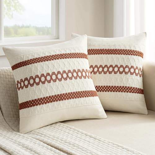 Set of 2 Fall Rust Decorative Pillow Covers 18x18 (2 Count)