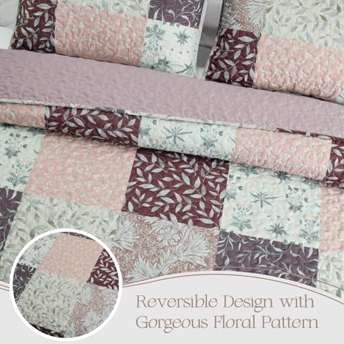 Reversible Boho Quilt King Size Brown (3 Count)