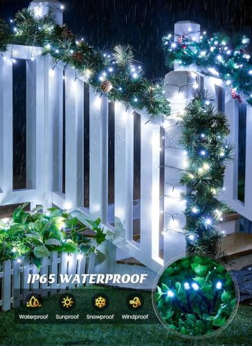 2 Pack Solar Christmas String Lights Outdoor (144 Foot)
