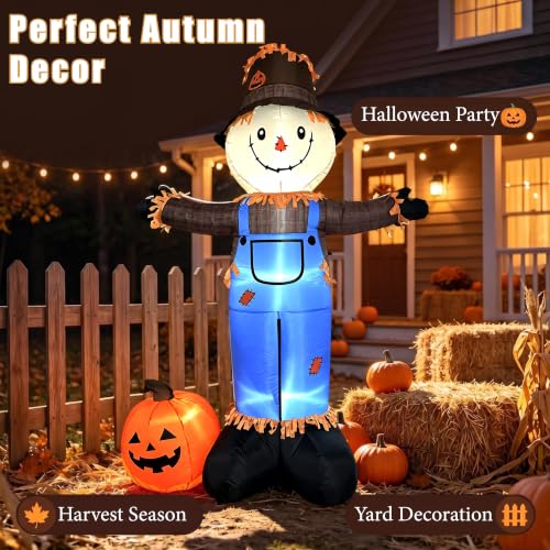 8 FT Fall Inflatables Scarecrow Decorations (Blue)