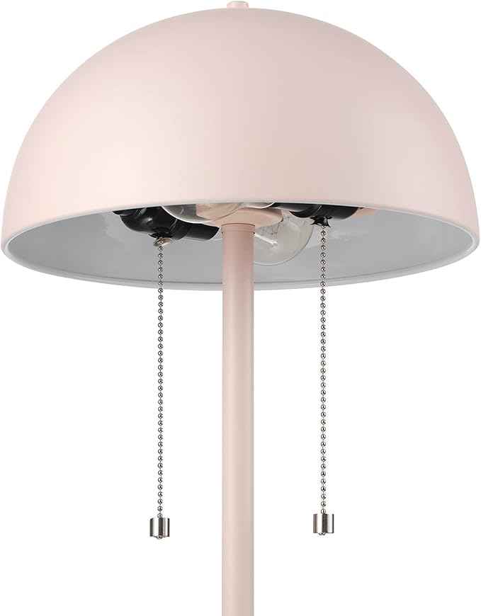 Globe Electric 65531 Luna 21" 2-Light Table Lamp, Matte Blush Pink, Double Plated Nickel On/Off Pull Chains