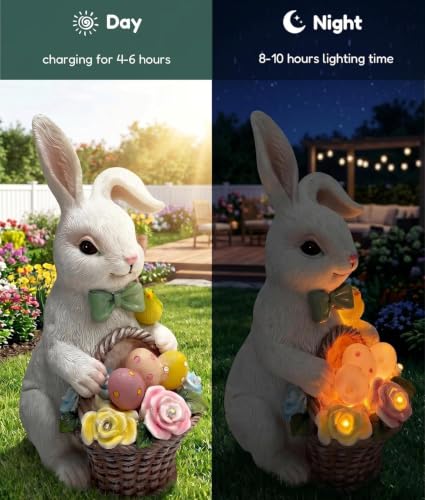 Solar Rabbit Garden Statue
