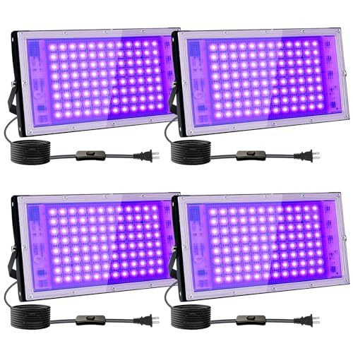 4 Pack 100W UV Black Light (4 Count)