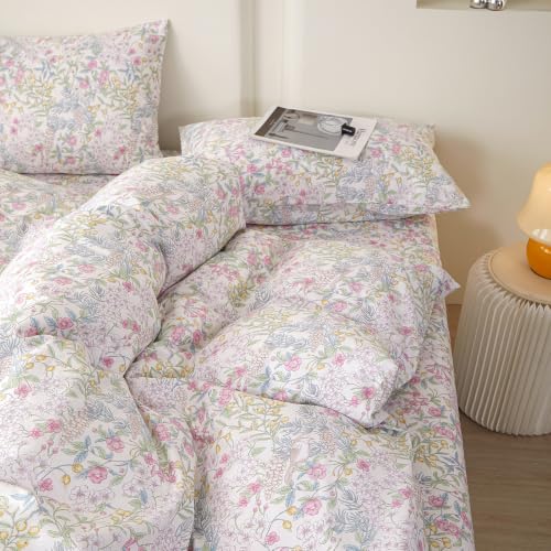 Botanical Floral Comforter Set Full Size Aesthetic Cottagecore Bedding Set