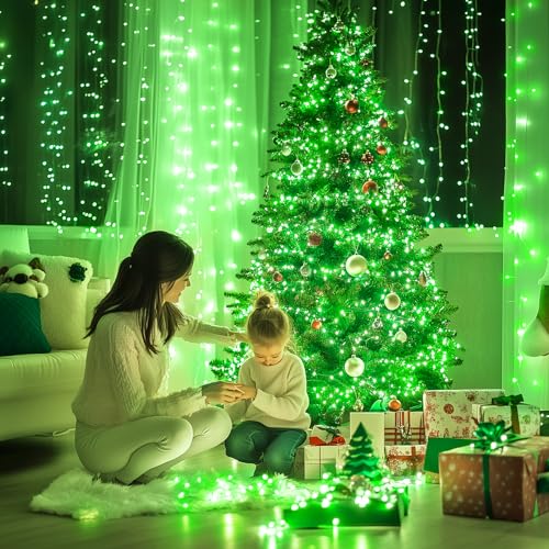 132ft 400 LED Green Halloween Lights Indoor Outdoor Plug in 8Modes (132 Foot)