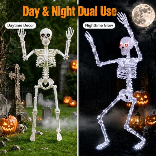Halloween Decorations Outdoor Skeletons Set (White)