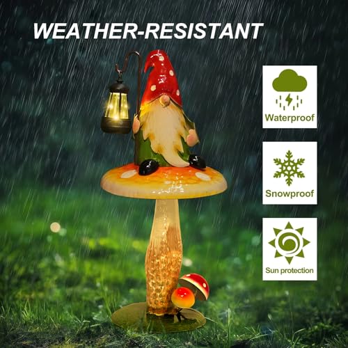 Solar Garden Gnomes Outdoor Statue