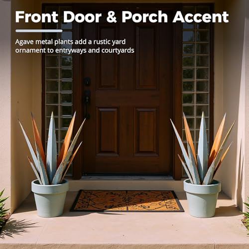24” Metal Agave Plant Outdoor Decor