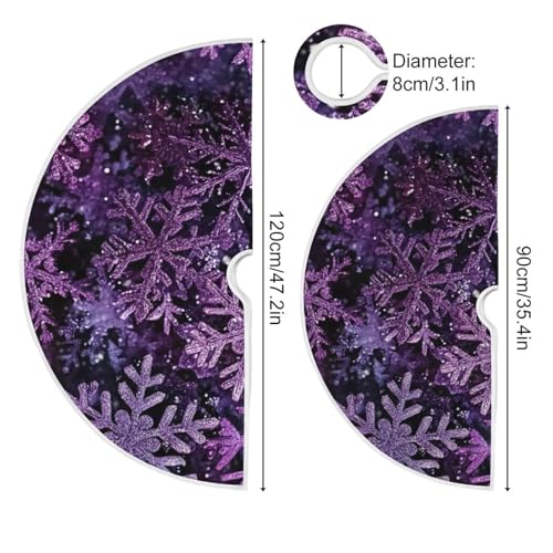 Christmas Purple Snowflake Party Tree Skirt