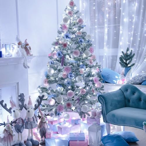 150 LED Connectable White Christmas Lights Indoor for Bedroom (59 Foot)