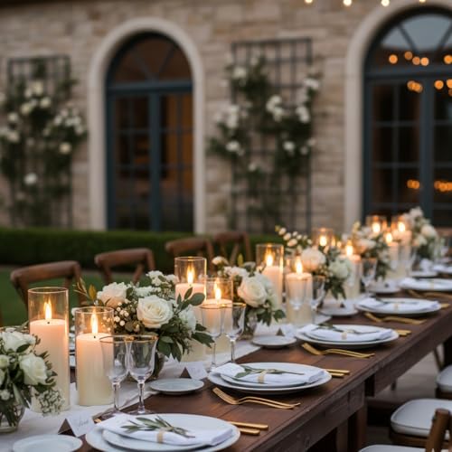 Ivory Flameless LED Pillar Candles (9 Count)