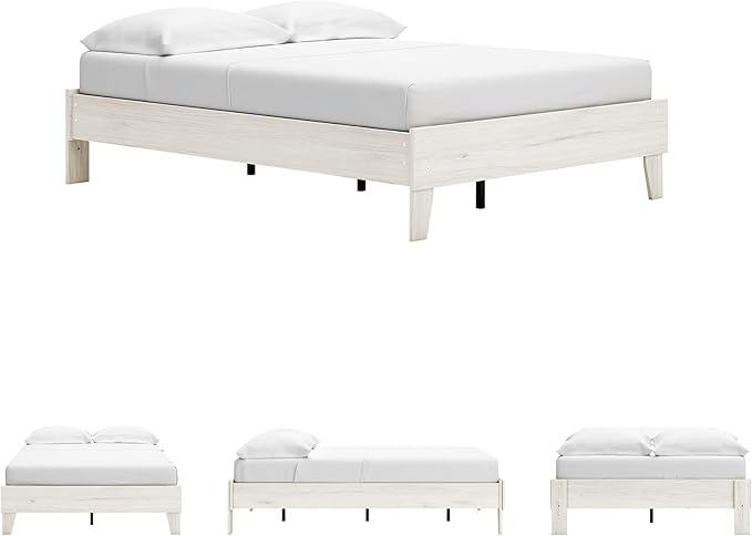Signature Design by Ashley Socalle Casual Platform Bed, Full, Natural Beige