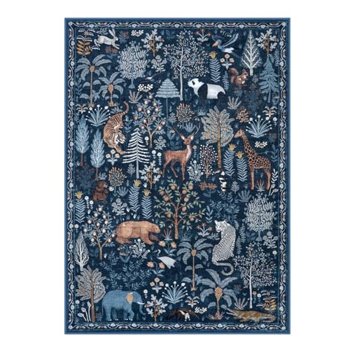 Jungle Print Rugs for Living Room 8x10 Washable Area Rugs for Bedroom