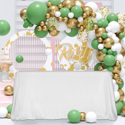 Sequin Tablecloth 60x102 Inch White for Wedding Party
