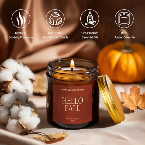 Pumpkin Spice Fall Candle for Home Scented (14 Ounce)