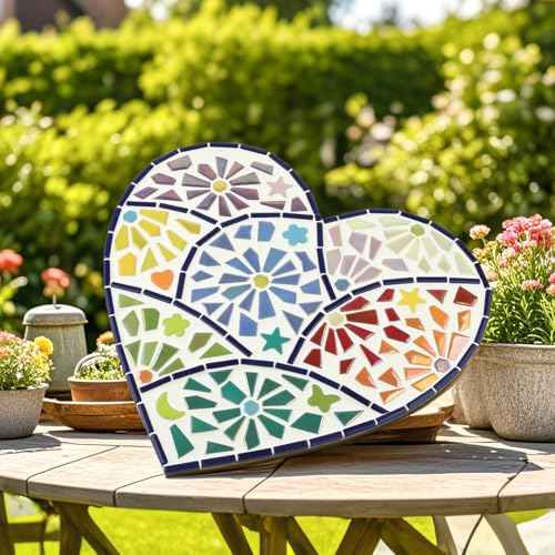 Iridescent Green Glass Mosaic Tiles for Crafts Bulk (7.05 Ounce)