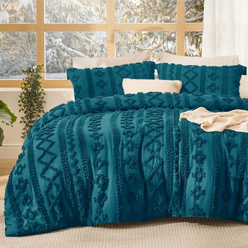 Tufted Boho Comforter Set Queen Size
