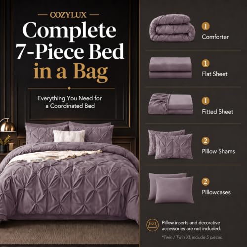 Twin Comforter Set Grayish Purple