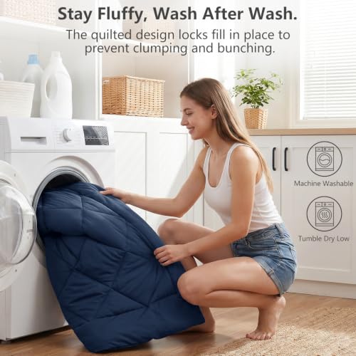 Oversized King Size Comforter Set Navy