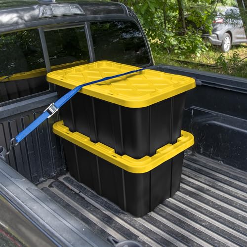 Industrial Storage Tote with Lids for Garage (12 Count)