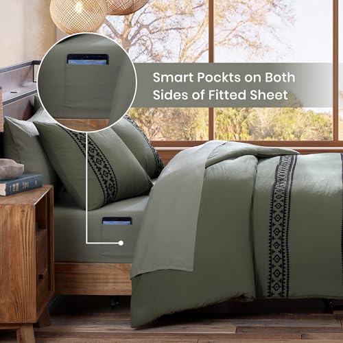 Embroidery King Size Comforter Set 7 Pieces Western Bed in a Bag