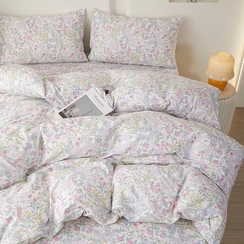 Botanical Floral Comforter Set Full Size Aesthetic Cottagecore Bedding Set