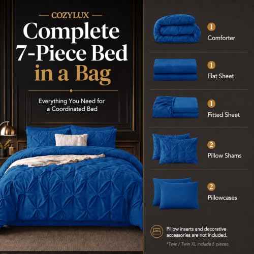 King Size Comforter Set Classic Blue