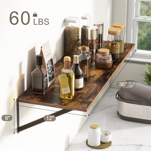 36"W x 12"D Floating Shelves (2 Count)