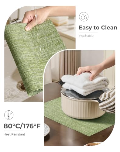 Bean Green Woven Placemats Set of 24 (24 Count)