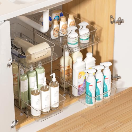 2 Pack Larger Higher Pull Out Bathroom Under Sink Organizer (2 Count)