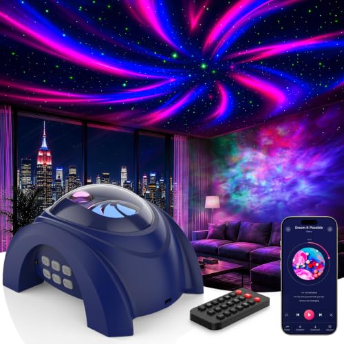 Dual Lens Galaxy Star Aurora Projector Night Light for Bedroom