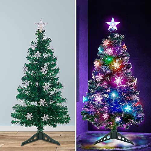 3 FT Fiber Optic Christmas Tree with Lights Artificial Xmas Trees