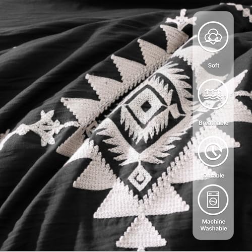 Embroidery California King Comforter Set 7 Pieces Bed in a Bag