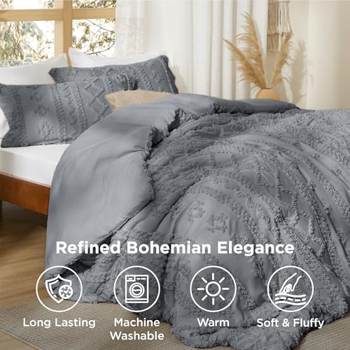 Tufted Boho Comforter Set California King Size