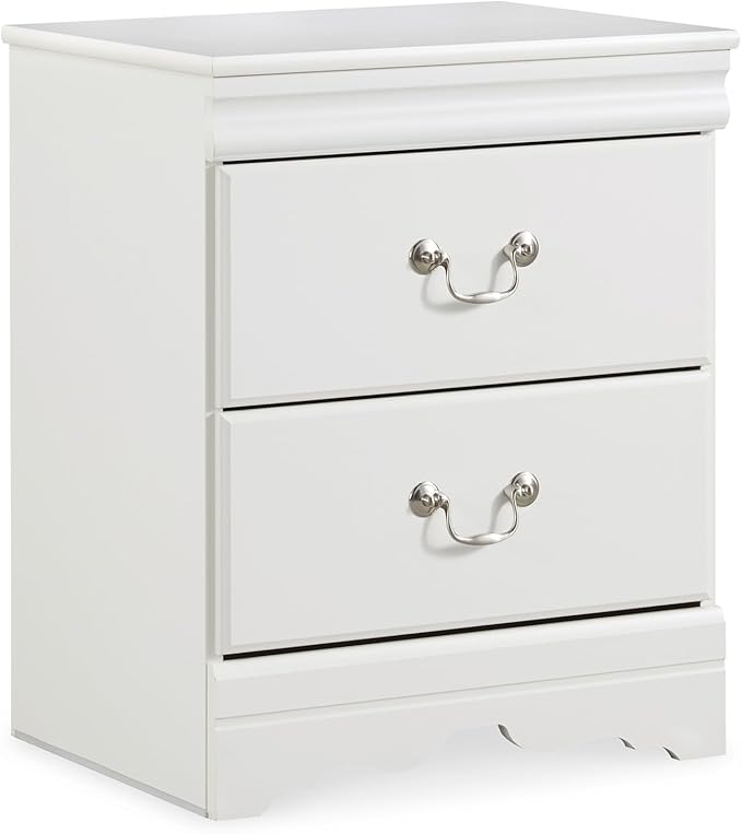 Signature Design by Ashley Anarasia Traditional Children's 2 Drawer Nightstand, 24.41" Tall, White