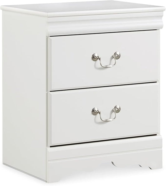 Signature Design by Ashley Anarasia Traditional Children's 2 Drawer Nightstand, 24.41" Tall, White