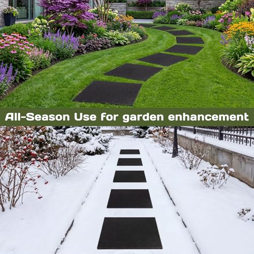 4 Pcs Rubber Stepping Stones Outdoor 12 x 12 Inch (4 Count)