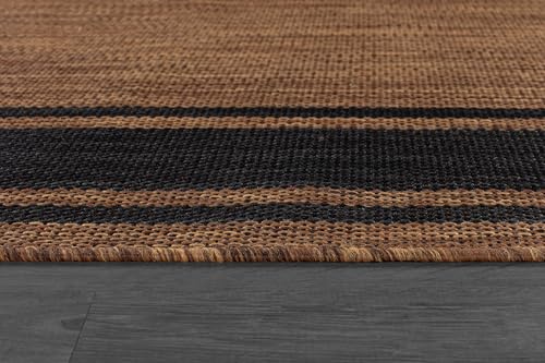 Outdoor Rug 5x7 Modern Bordered Area Rugs for Indoor and Outdoor Patio Deck Porch Garden Waterproof Weather Sun Resistant Washable Outside Carpet (35 Sq Ft)