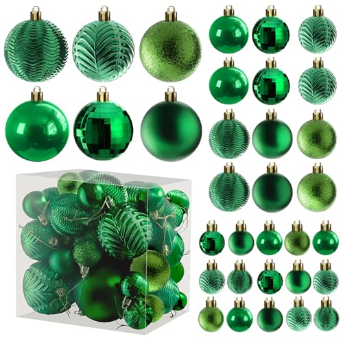 36 Pieces Green Christmas Ornaments Set
