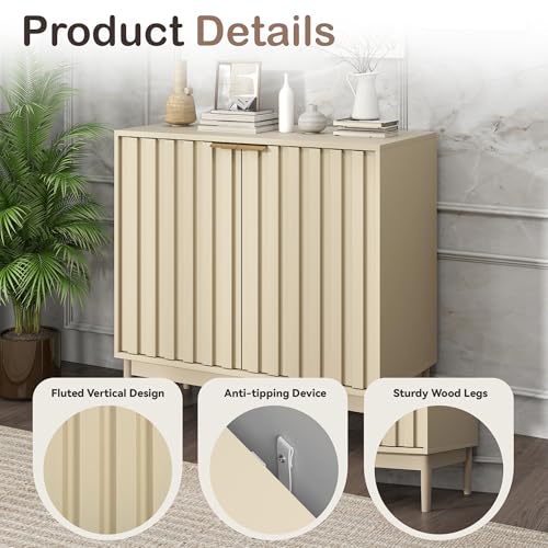 Fluted Buffet Cabinet with Storage