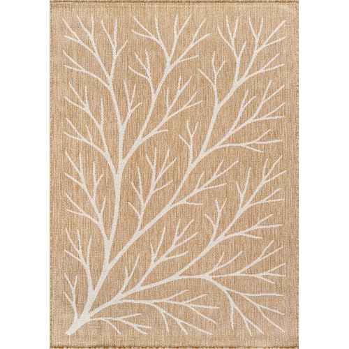 Washable Indoor Outdoor Rug 5x7 Modern Area Rugs Branch Pattern Non Shedding Waterproof Easy Clean Patio Deck Porch Living Room Bedroom Garden RV (35 Sq Ft)