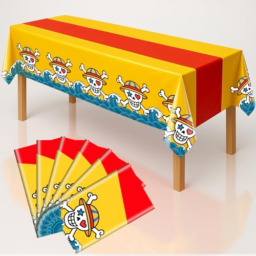 6Pcs Pirate Tablecloth Table Cover for Birthday Party Supplies Decorations (6 Count)
